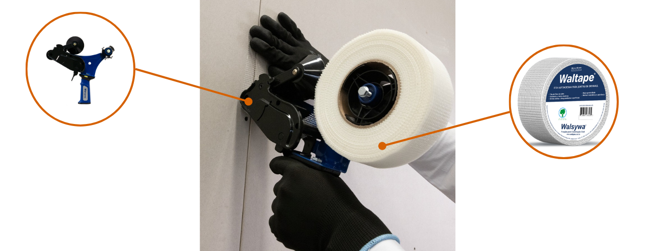 Aplicação Waltape (1) Aplicador de fita e fita waltape